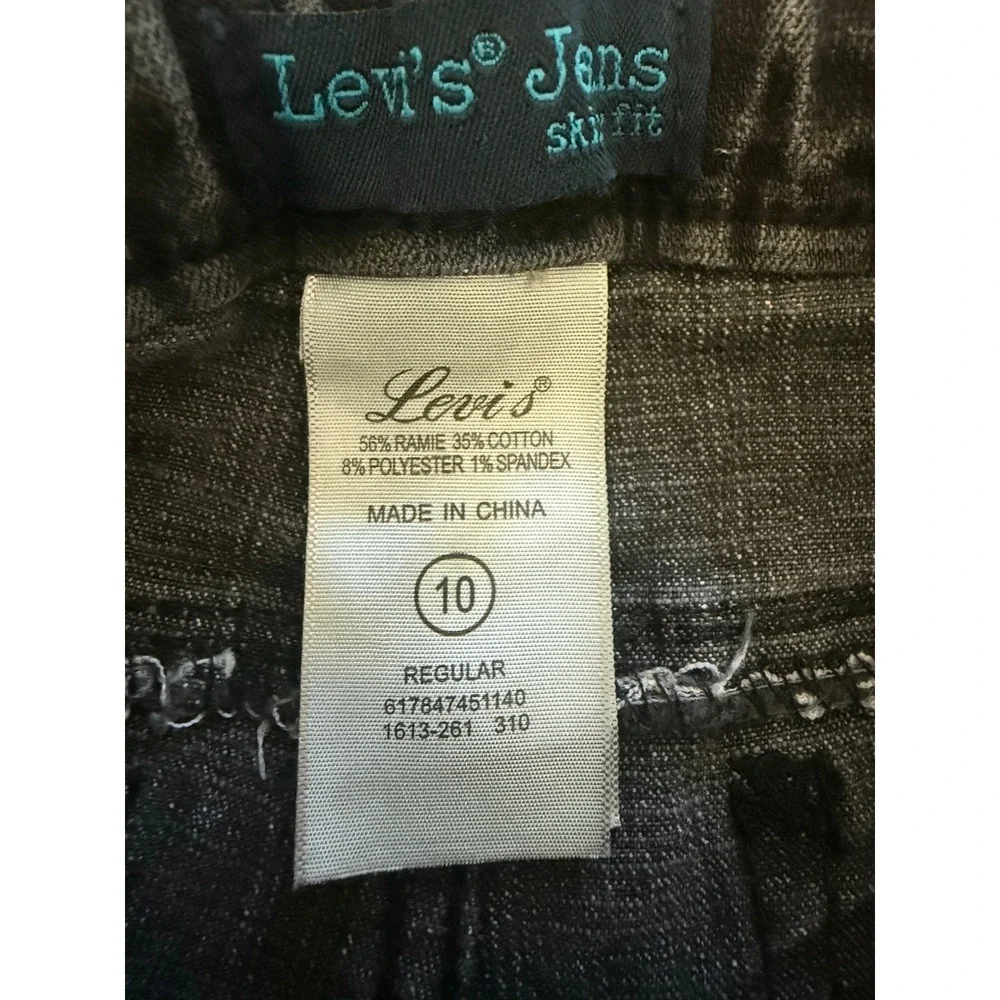 Vintage Levis Kids straight Fit Jeans Gray Charcoal Stretch Denim Size 10